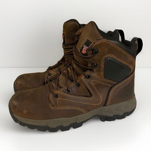 Red Wing 2205 Men's Mocha 6 inch Aluminum Safety Toe Boots - Sz 8.5 EH - Picture 1 of 12